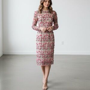 Rare NWOT Dress The Population Cherry Vine Rogue Red Dress Size XS